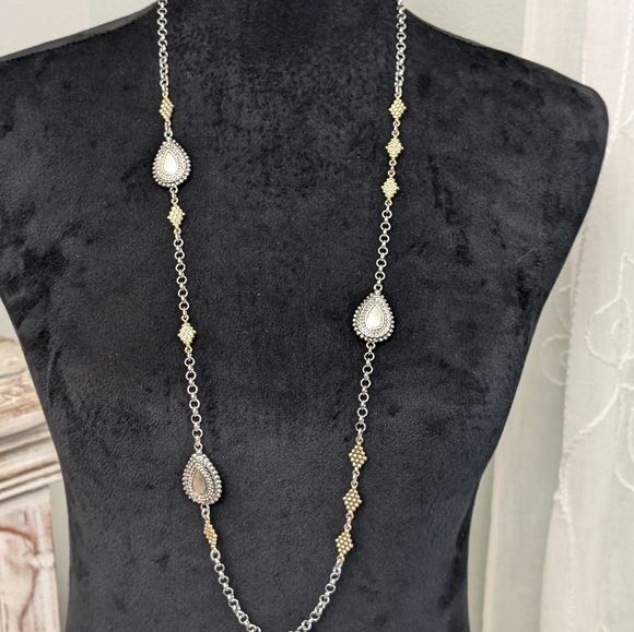 Chico's Black Label Retired Reversible Necklace Silver/Gold Tone - Picture 4 of 14